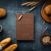 Recipe book Emboss Design Mockup