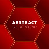 Red Abstract Background with Hexagons