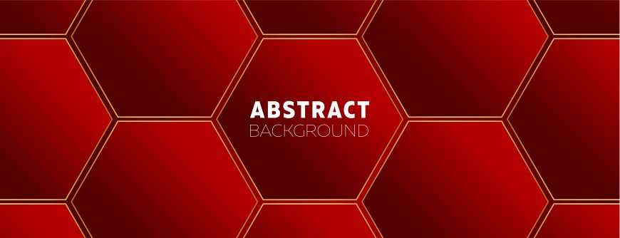Red Abstract Background with Hexagons