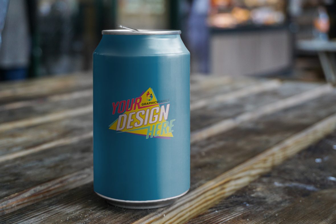 Soda Can Design Free Mockup – GraphicsFamily