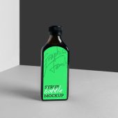 Syrup Bottle Label Mockup