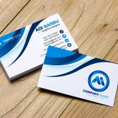 White and Blue Simple Business Card Design