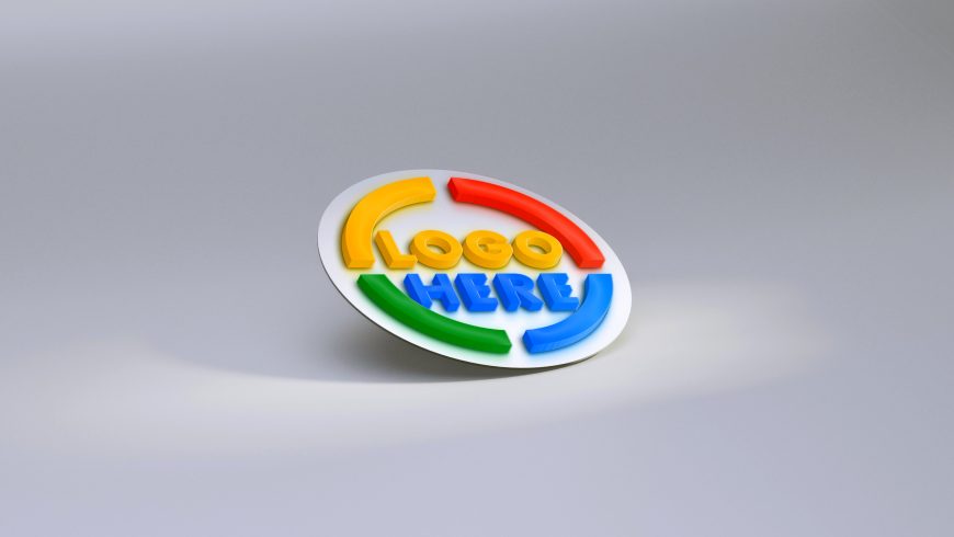 3D Isometric Icon Logo Mockup