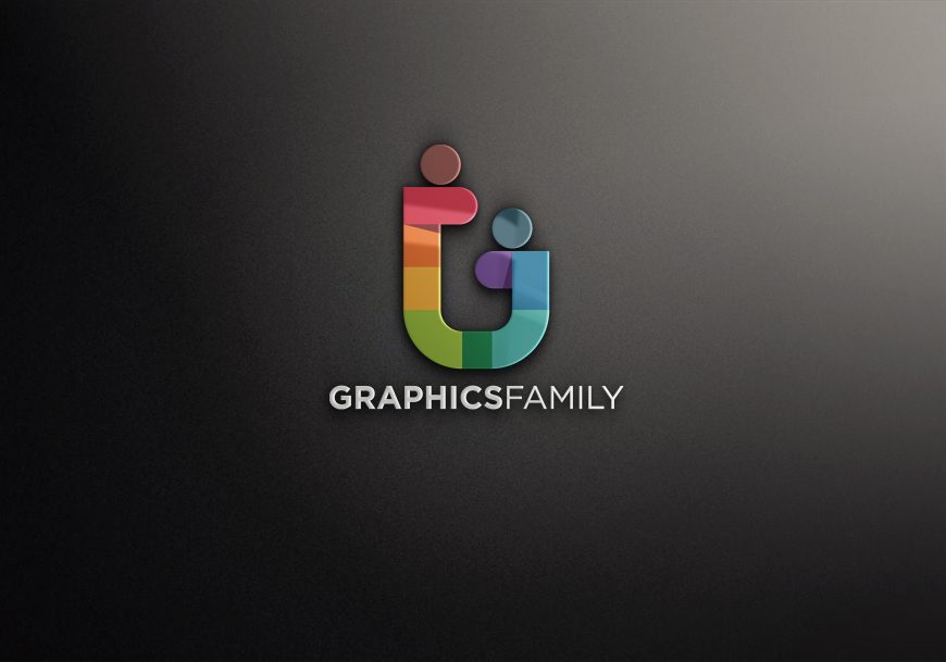 3D Logo Mockup on Black Wall – GraphicsFamily