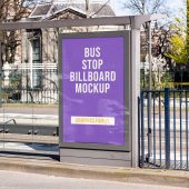 Bus Stop Billboard Mockup