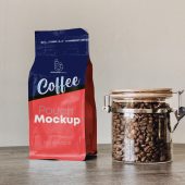 Eco Friendly Coffee Pouch Design Mockup