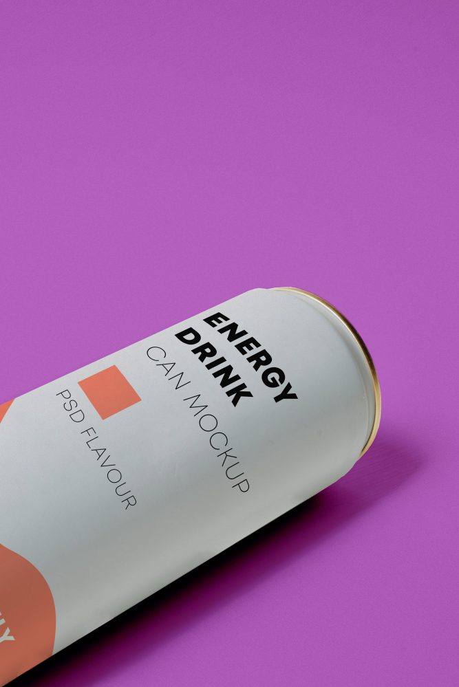 Energy Drink Can Design Mockup free