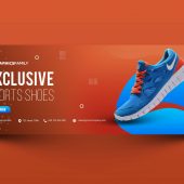 Free Sports Shoes Sale Advertising Template Design