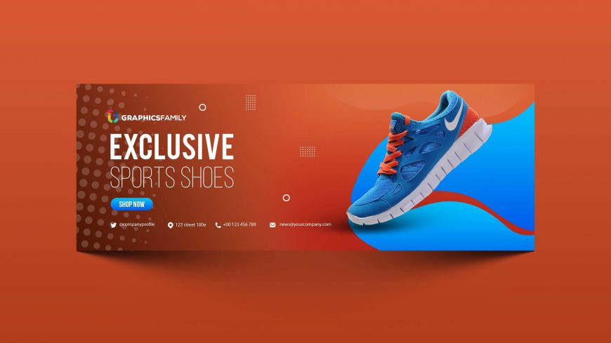 Free Sports Shoes Sale Advertising Template Design