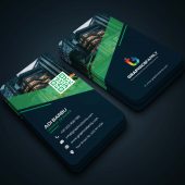 Free Vertical Business Card Template Design for Graphic Designer