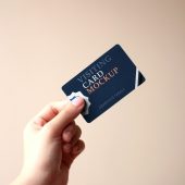Premium Business card in hand mockup