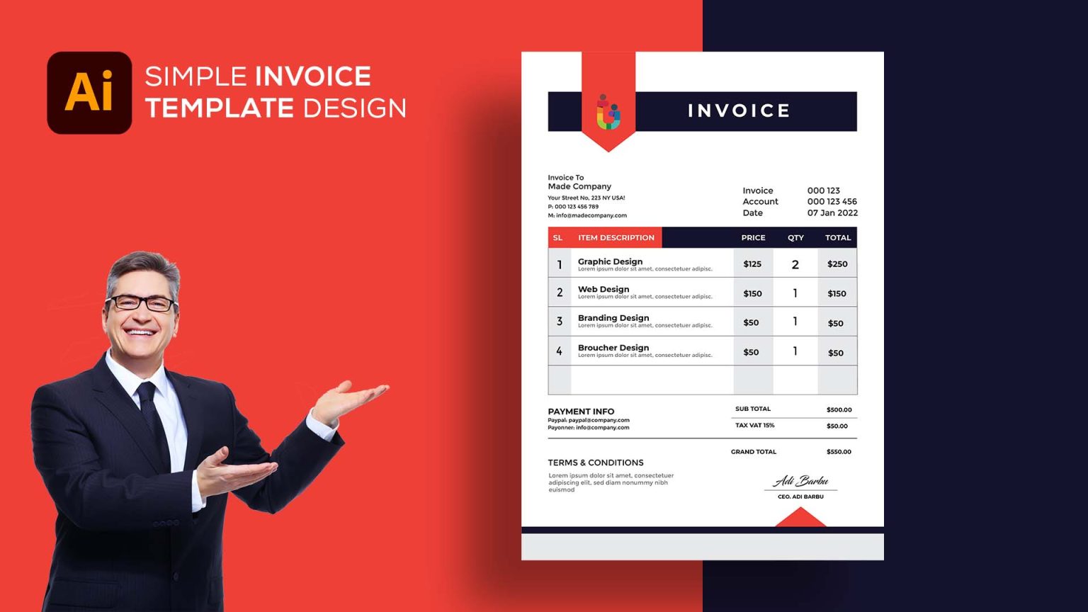 Clean Professional Invoice Template Graphicsfamily Clean Professional Invoice Template Graphicsfamily