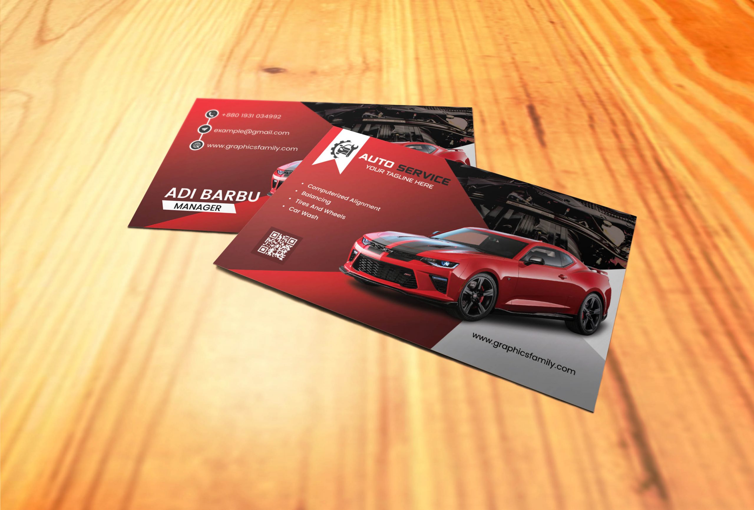 Free Download Auto Service Business Card Design Template