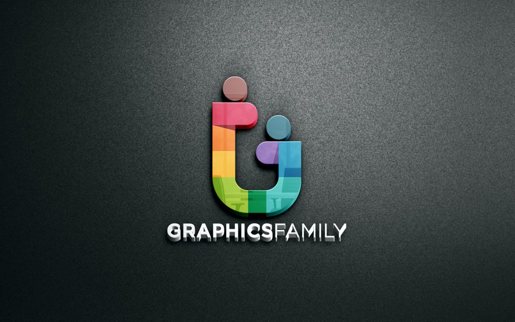 Glass 3D Logo Mockup on Black Wall – GraphicsFamily