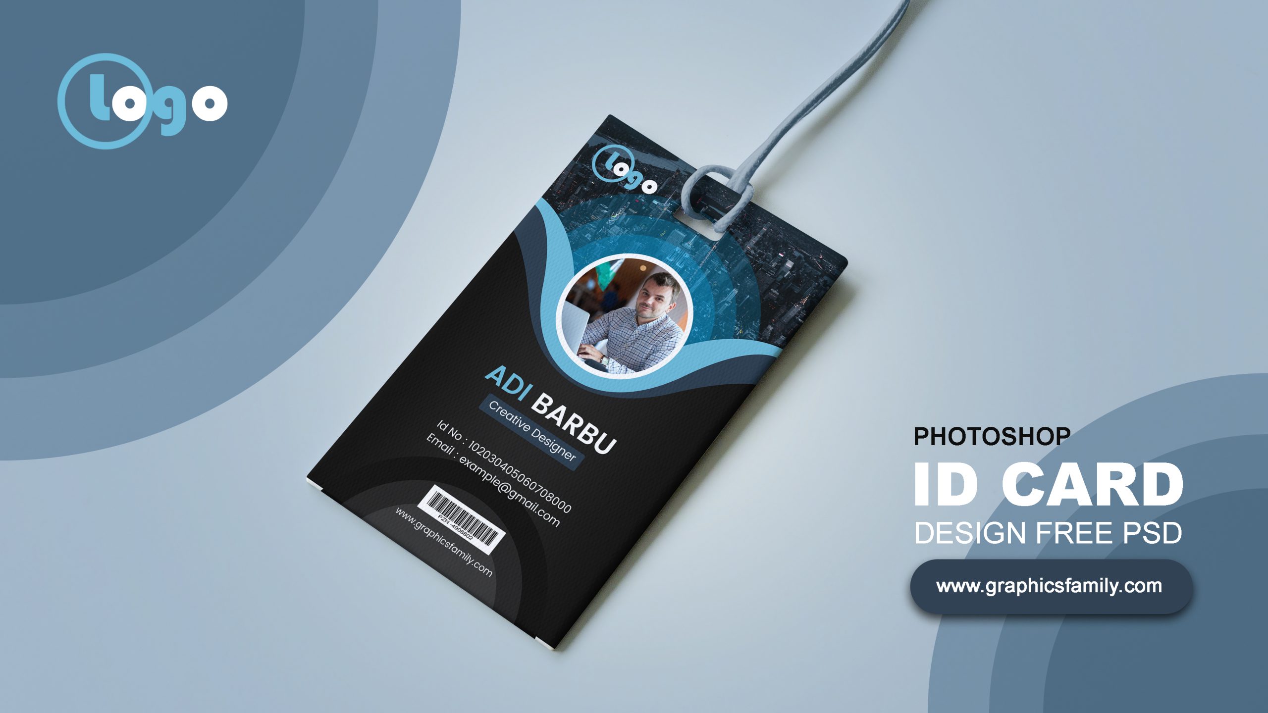 Download Black and Blue Id Card Design