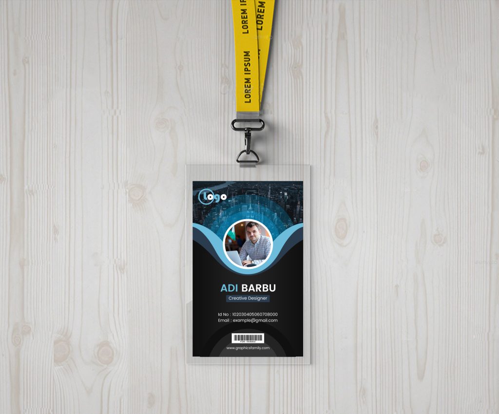 Black and Blue Id Card Design – GraphicsFamily