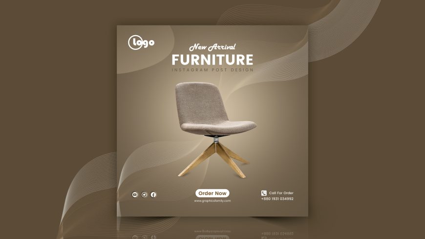 Modern Furniture Professional Social Media Post Design