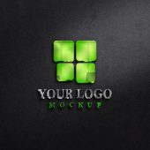 3D Colorful Reflective Glass Logo Mockup