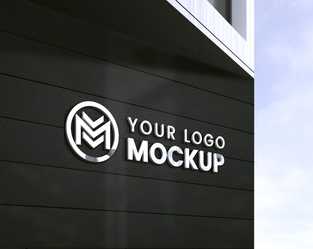 3D Logo Mockup With Black Wall – GraphicsFamily