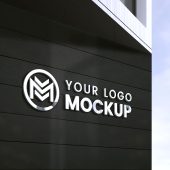 3D Logo Mockup With Black Wall