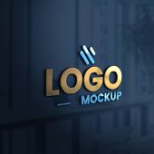 3D Logo Mockup on Glass Wall