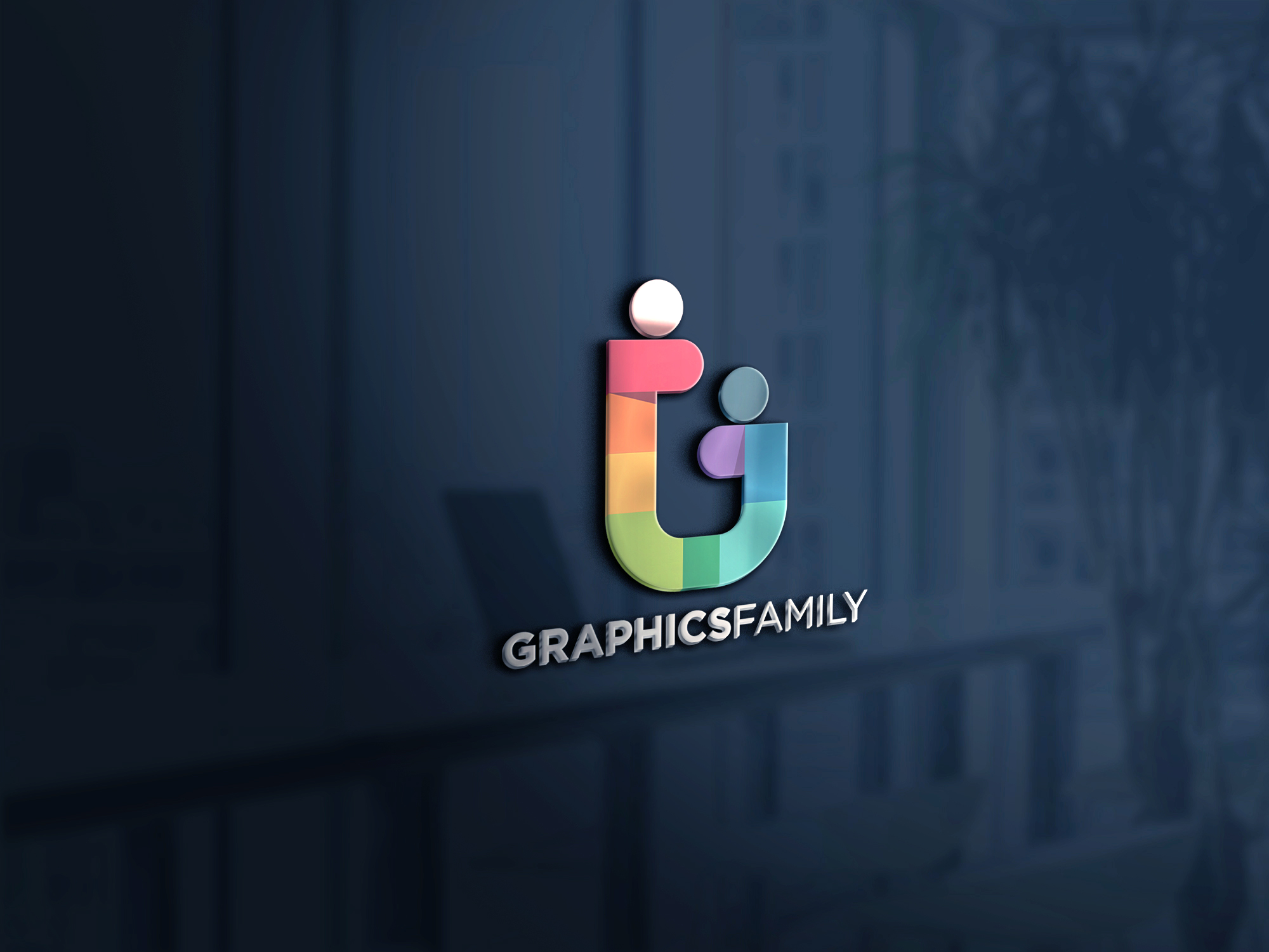 3D Logo Mockup on Glass Wall Download