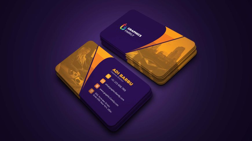 Free Cool Purple Business Card Design Template