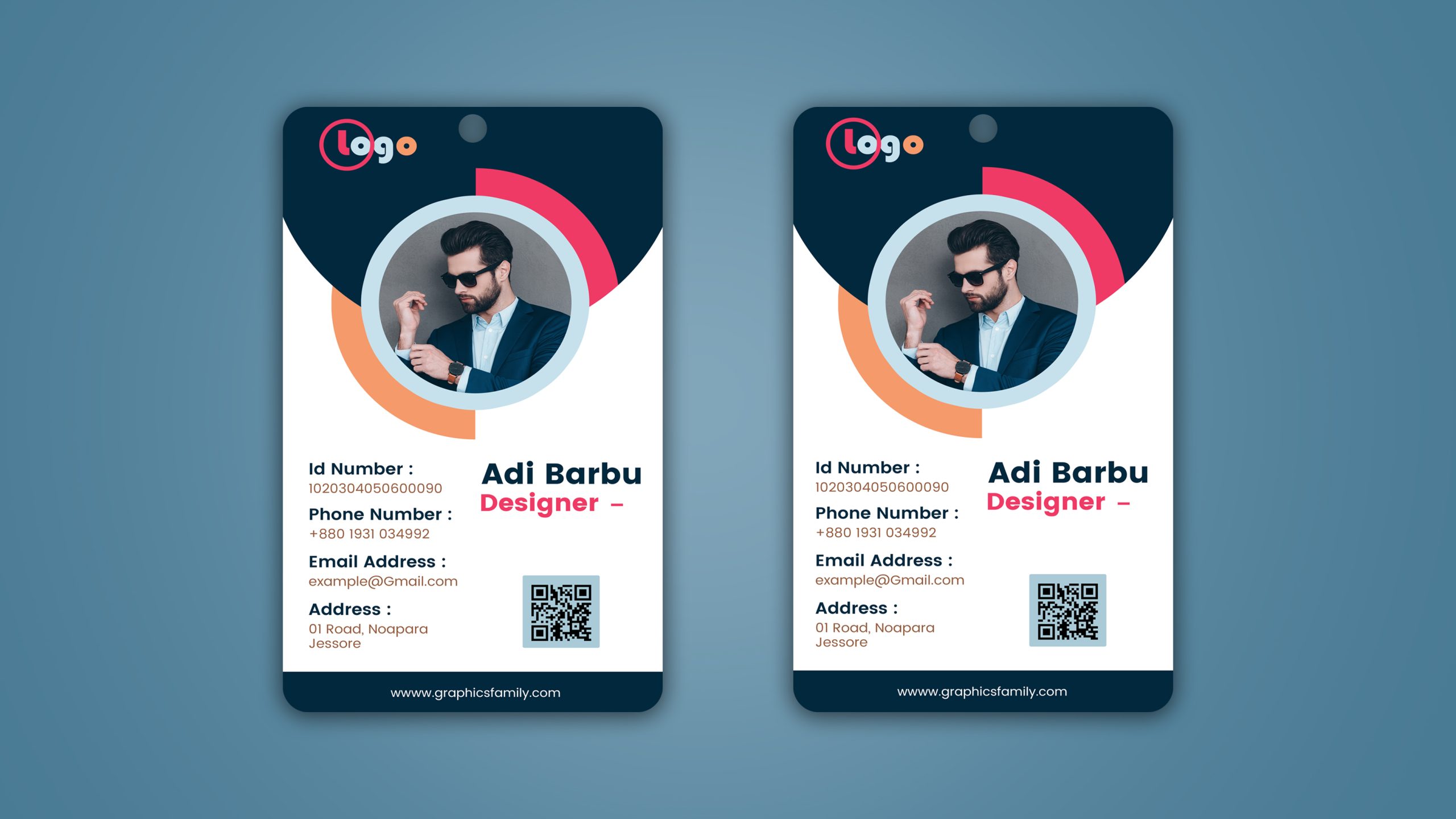 Modern White Employee Id Card Design – GraphicsFamily