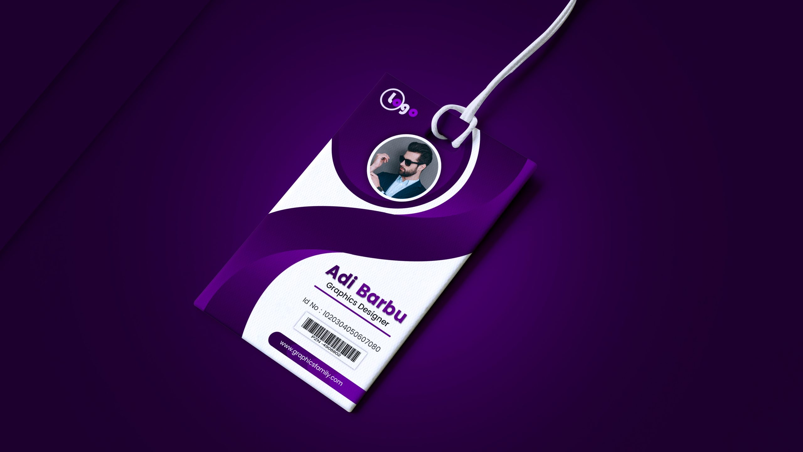 Professional Purple Id Card Design