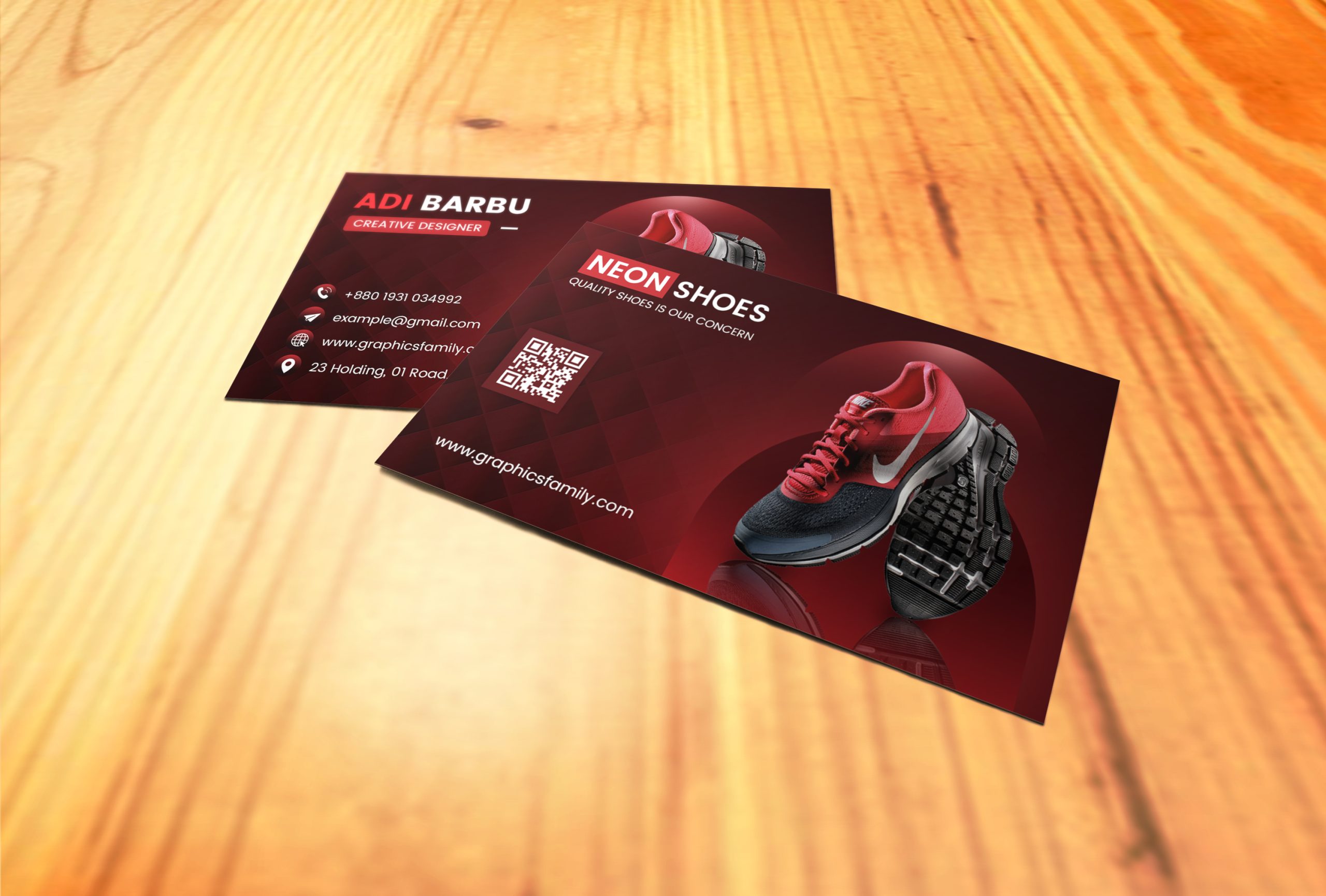 Free Red E-commerce Business Card Template Download