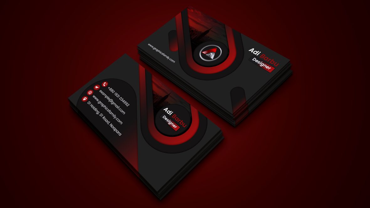 Free Red and Black Print Ready Business Card Design