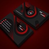 Free Red and Black Print Ready Business Card Design