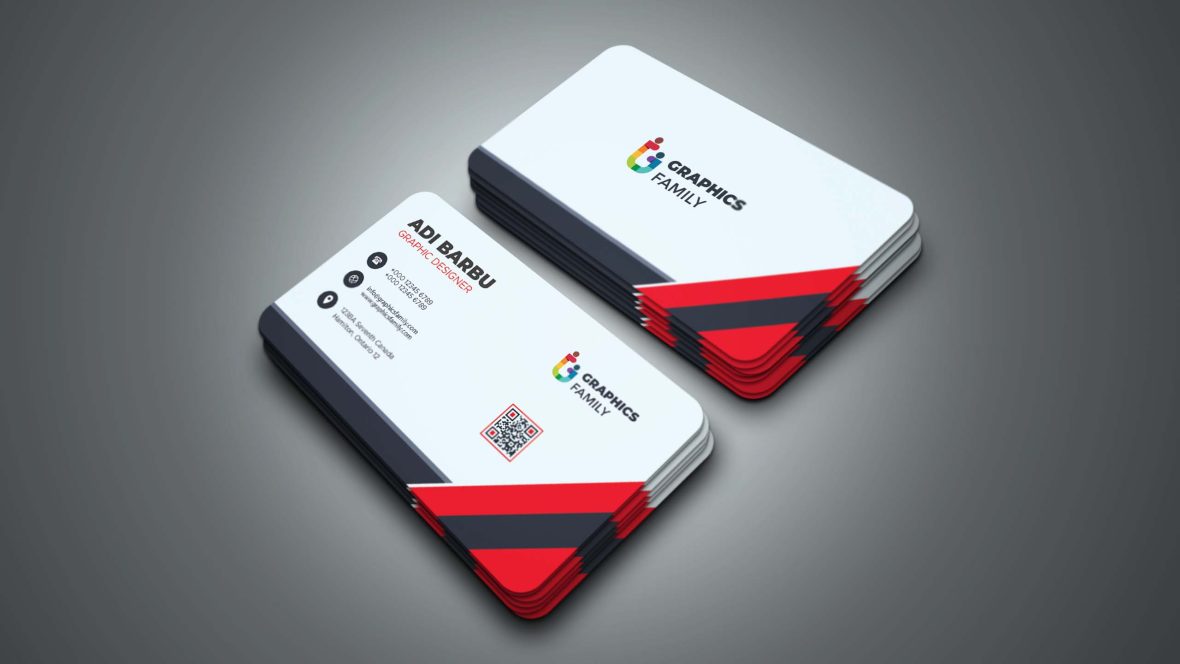 Free Red and Blue Modern Business Card Design Template