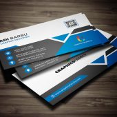 Free White, Gray and Blue Business Card Design Template