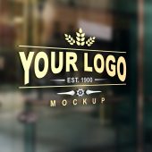 Glass Door Signage Logo Mockup