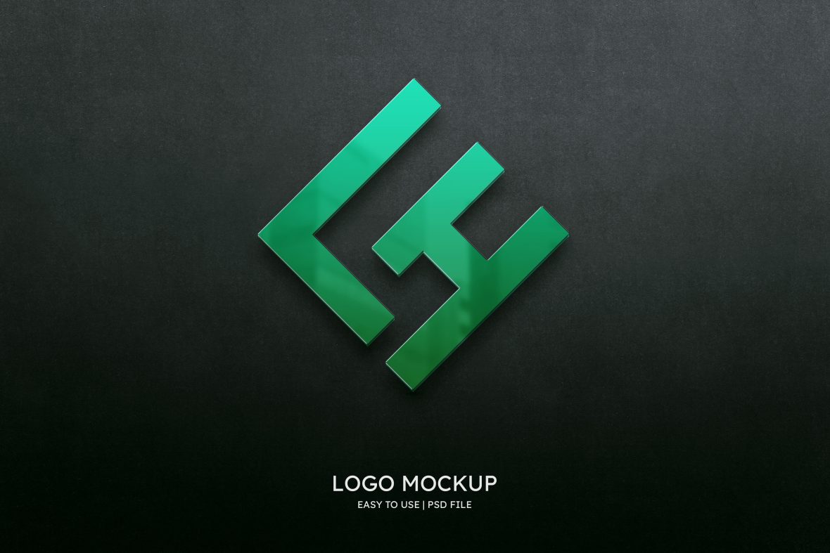 Green Glass Logo Mockup