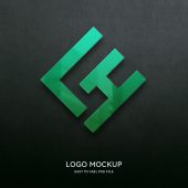 Green Glass Logo Mockup