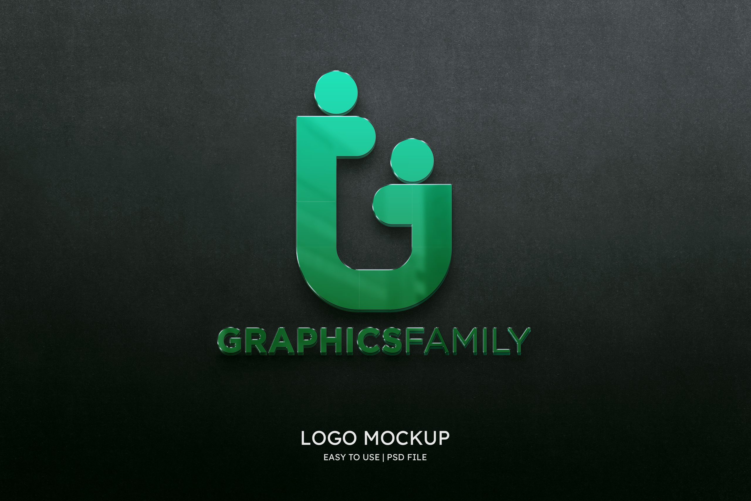 Green Glass Logo Mockup Download