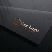 Luxury Gold Logo Mockup on Black Paper Texture