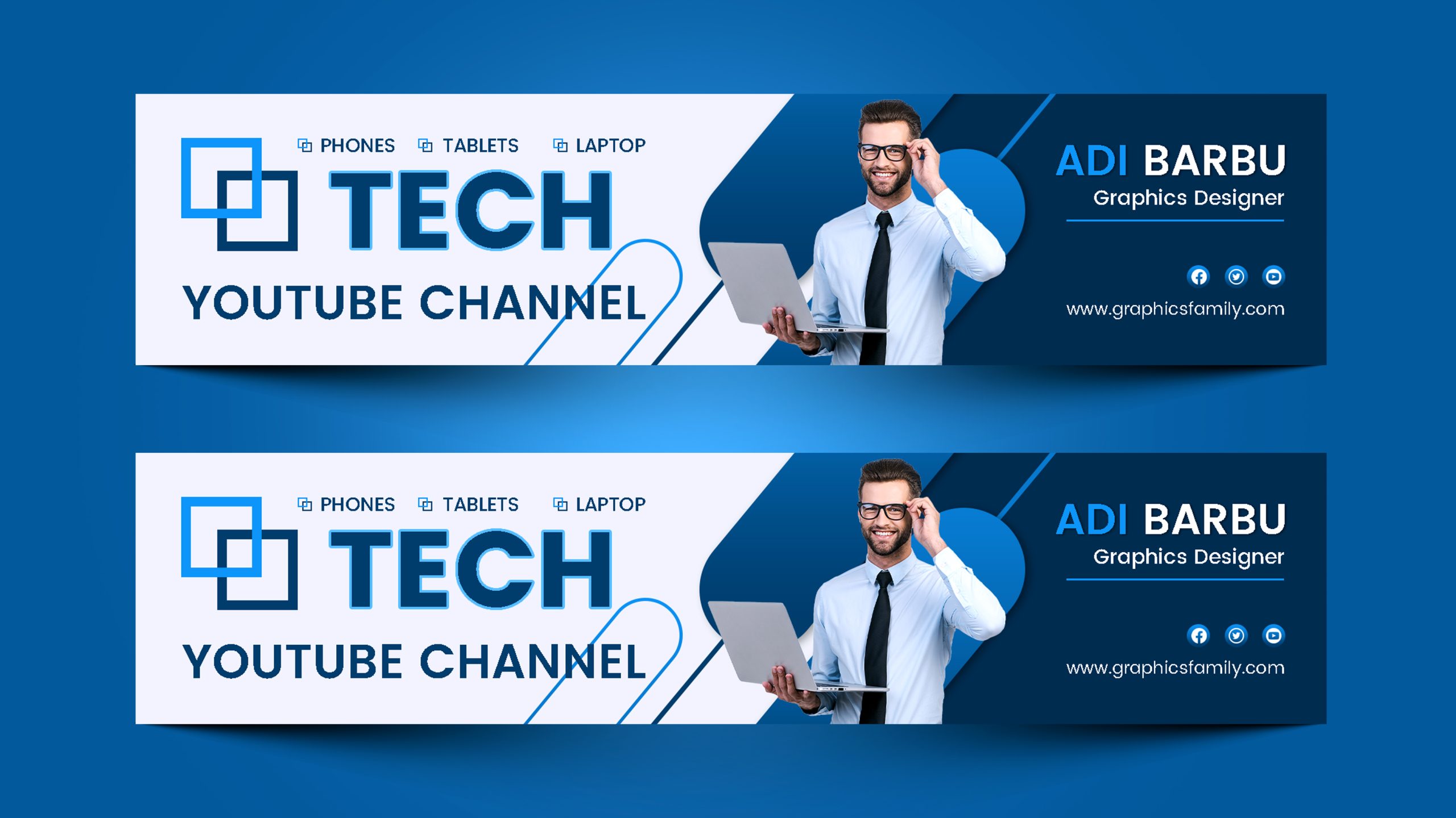 Tech Channel Art Design Template for YouTube – GraphicsFamily