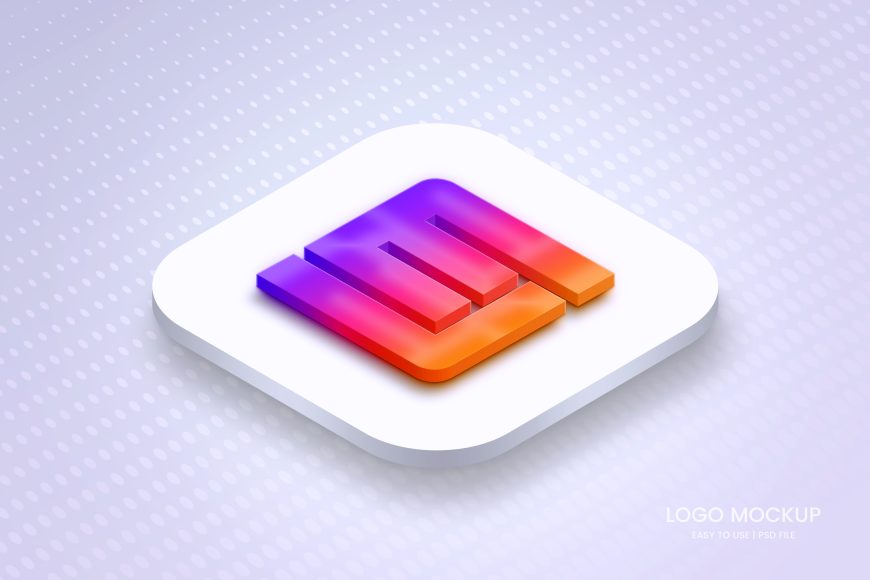 3D App Logo Mockup Design