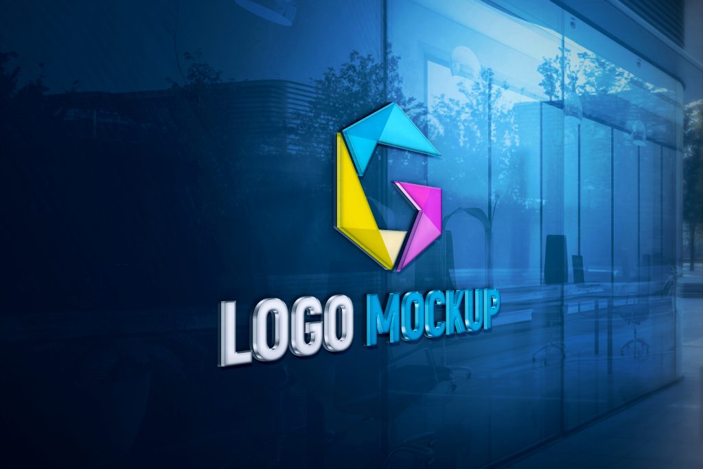 3d glass logo mockup app