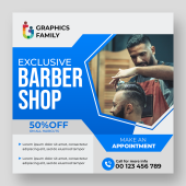 Barber Shop Instagram Post and Social Media Template