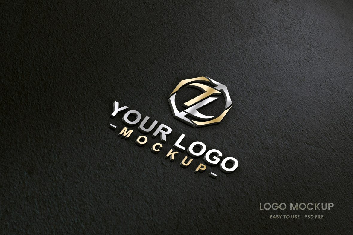Black Wall Logo Mockup