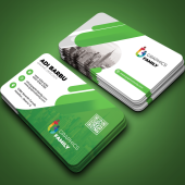 Creative Business Card Design with White and Green