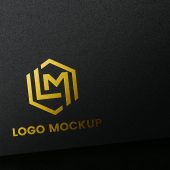 Embossed Golden Logo Mockup