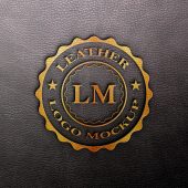 Leather Foil Stamp Logo Mockup