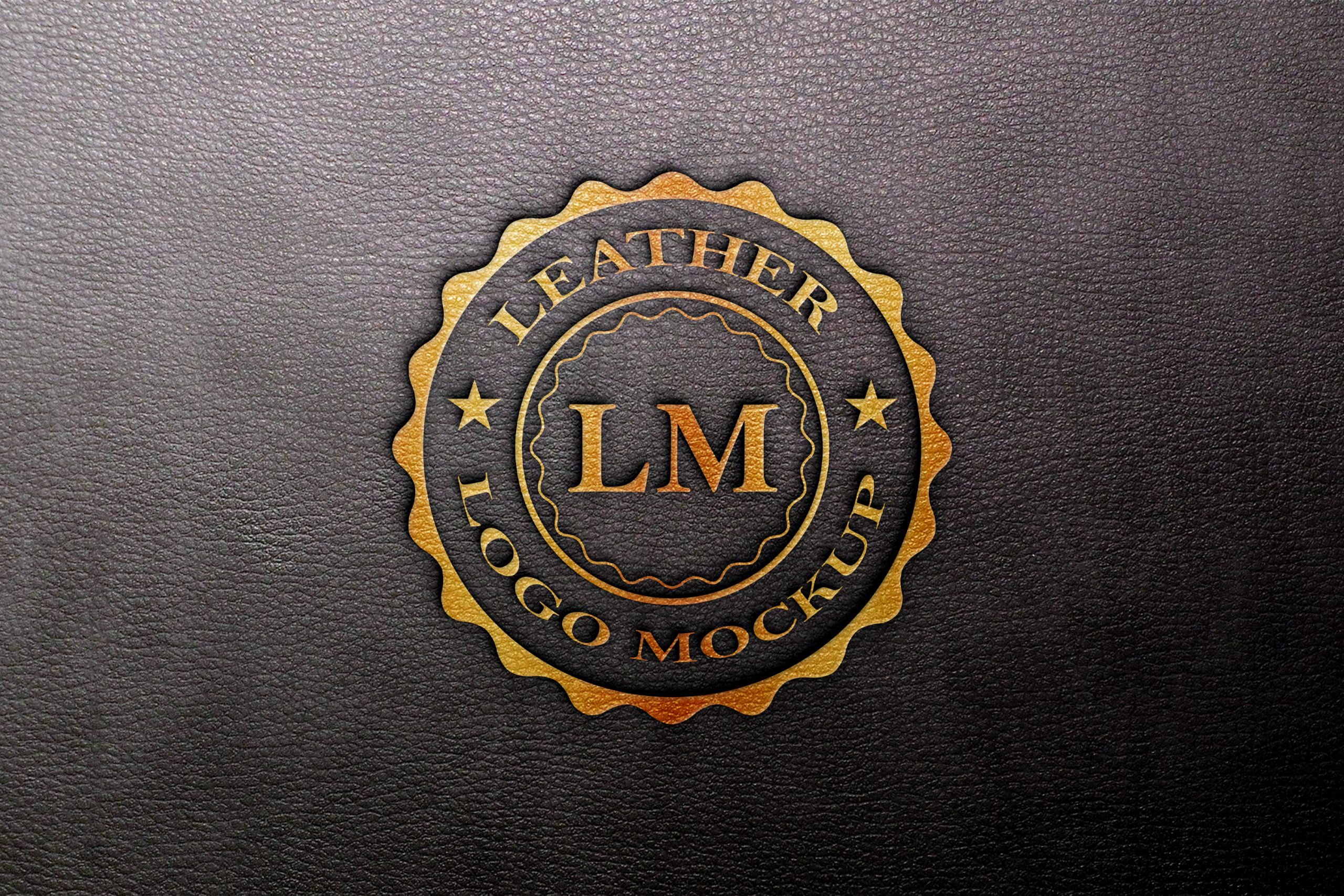 Leather Foil Stamp Logo Mockup GraphicsFamily