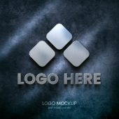 Metallic Logo PSD Mockup