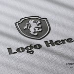Photo realistic Laser Cut cotton Logo Mockup with Gray Background Download